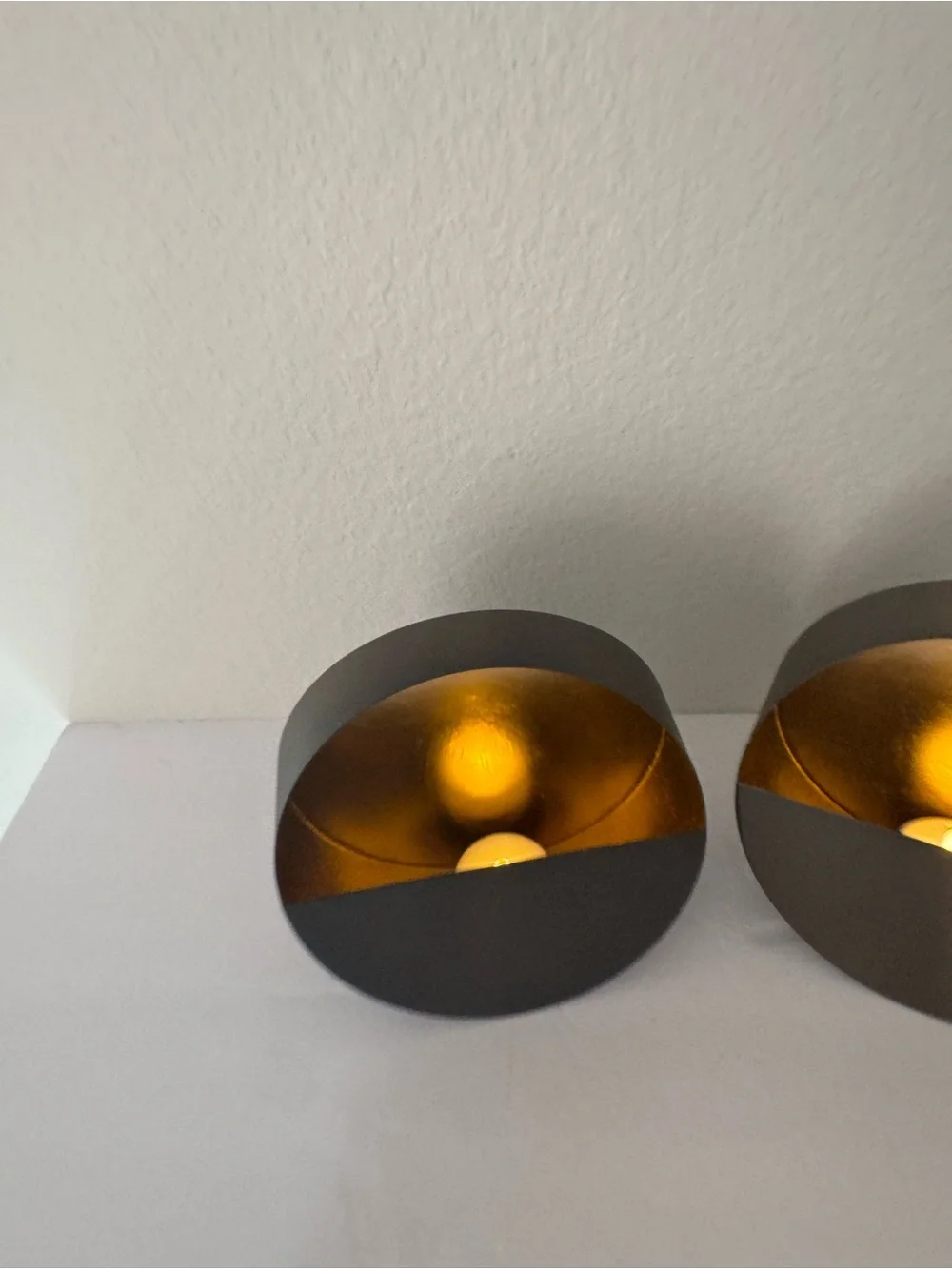 Eclipse Native Skins Gold Leaf and Black Half-Moon Wall Sconces with Tea Lights